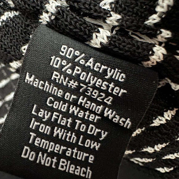 Misook Jacket Black And White Orange Detail Hook Closure 3/4 Sleeve Size Small - Picture 4 of 4